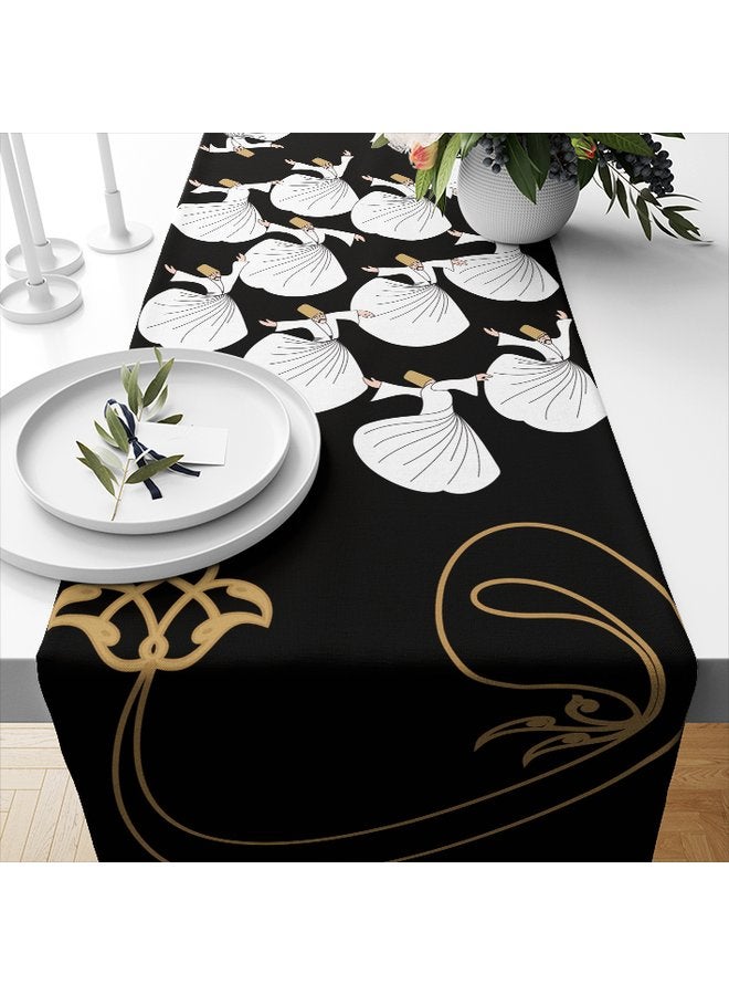 رنر طاولة رمضاني مخملي يضيف لمسة رائعة لديكور المنزل في رمضان 45x200 cm